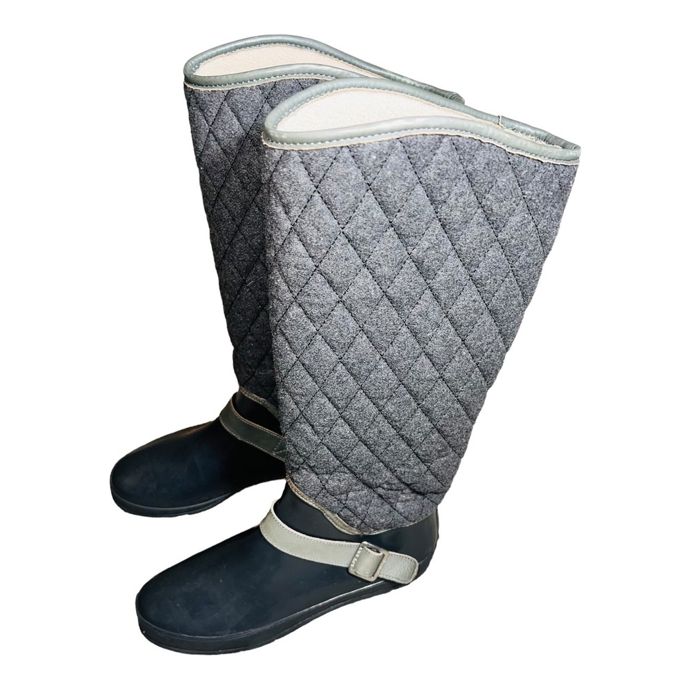 Sperry Top-sider Women's Hingham Charcoal Quilted Wool Snow Rain Boots Size 7